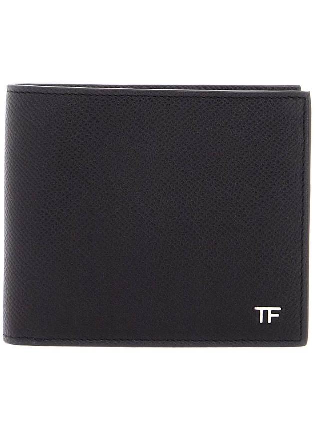 silver TF logo leather halfwallet black - TOM FORD - BALAAN 2