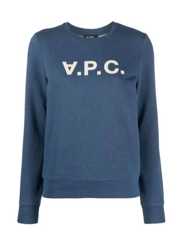 Viva Logo Cotton Sweatshirt Navy - A.P.C. - BALAAN 6