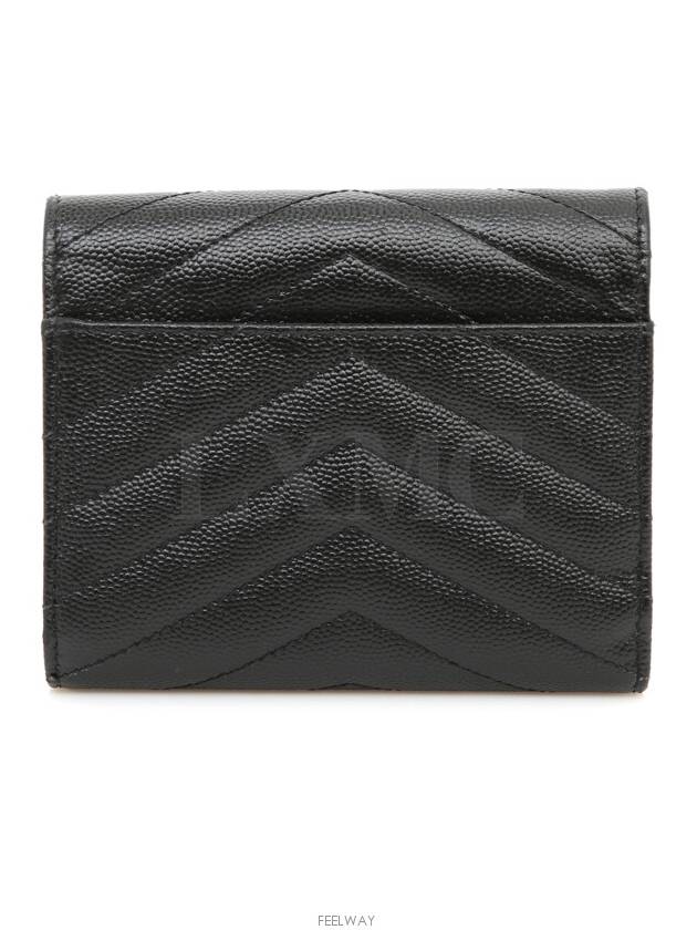 Monogram Compact 3 fold Wallet 403943 Black YSL Gold Plated - SAINT LAURENT - BALAAN 4