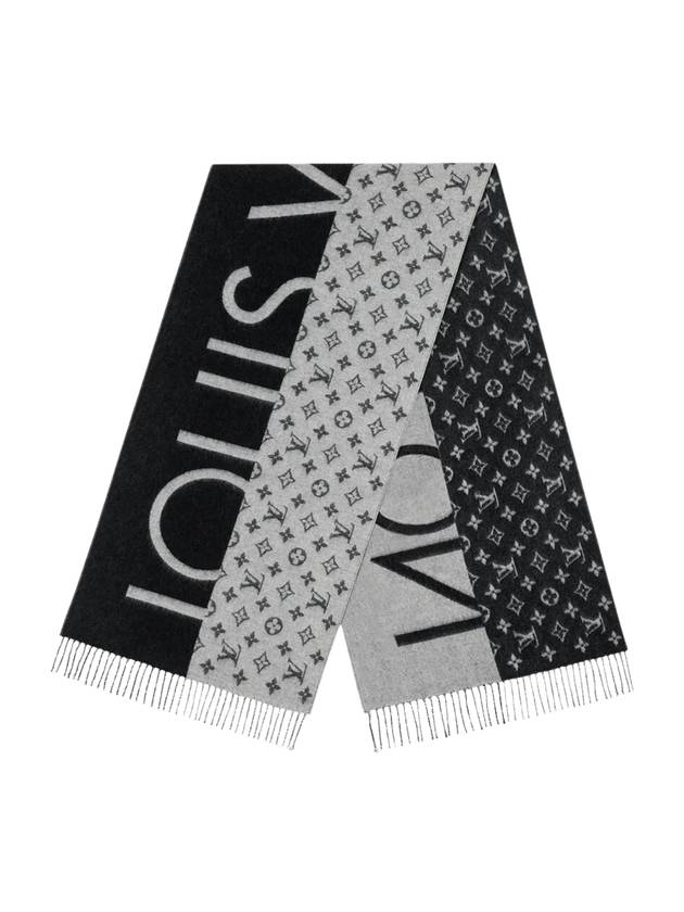 Monogram Split Scarf Black - LOUIS VUITTON - BALAAN 1