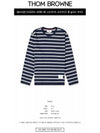 Stripe Jersey Oversized Long Sleeve T-Shirt Navy - THOM BROWNE - BALAAN 3