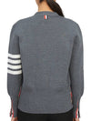 Milano Stitch 4 Bar Classic V Neck Fine Merino Wool Cardigan Medium Grey - THOM BROWNE - BALAAN 8