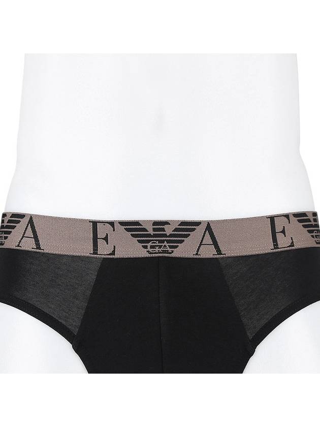 Men's Bold Logo Brief 2 Pack Black - EMPORIO ARMANI - BALAAN 6