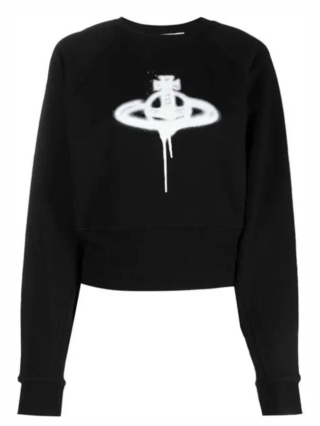 Spray ORB Logo Sweatshirt Black - VIVIENNE WESTWOOD - BALAAN 2