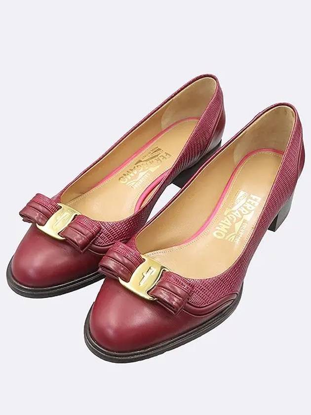 Ferragamo 0644587 FEDINA Burgundy color leather women s shoes - SALVATORE FERRAGAMO - BALAAN 4