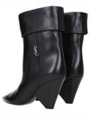 Nikki Ankle Middle Boots Black - SAINT LAURENT - BALAAN 5