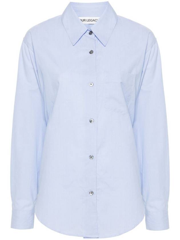 Contrast Striped Cotton Shirt Blue - OUR LEGACY - BALAAN 2