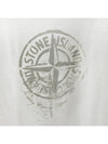 Men's Logo Print Crew Neck Short Sleeve T-Shirt White - STONE ISLAND - BALAAN 6