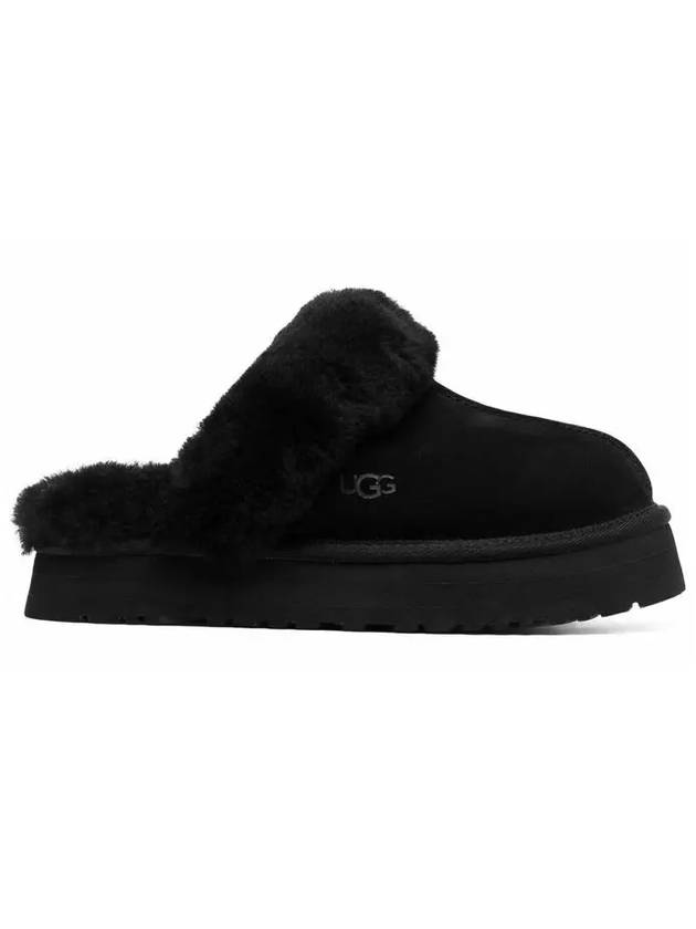 Women's Diskett Fleece Platform Slippers Black - UGG - BALAAN 3