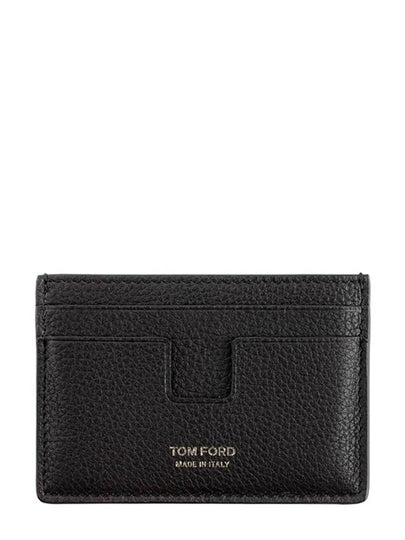 Classic T Line Gold Logo Card Wallet Brown - TOM FORD - BALAAN 2