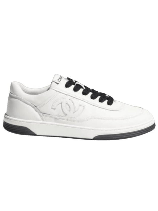 Calfskin Low Top Sneakers White - CHANEL - BALAAN 1