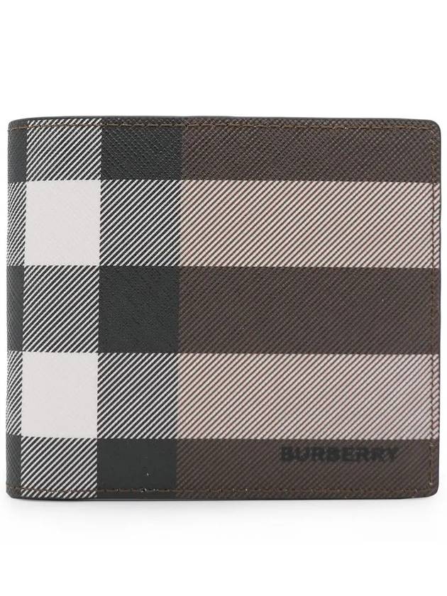 Check Leather International Bifold Wallet Dark Birch Brown - BURBERRY - BALAAN 2