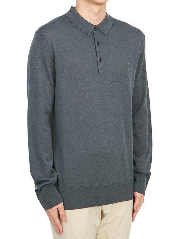 Men's Collar Long Sleeve TShirt MK005D BEETLE BLUE - ALLSAINTS - BALAAN 3