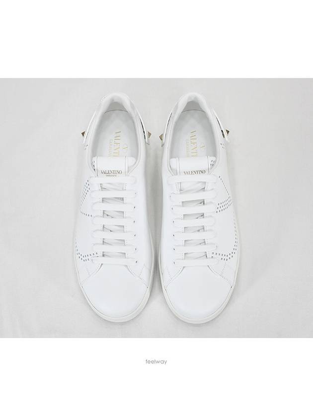 Men's Leather V Logo Backnet Low Top Sneakers White - VALENTINO - BALAAN 4