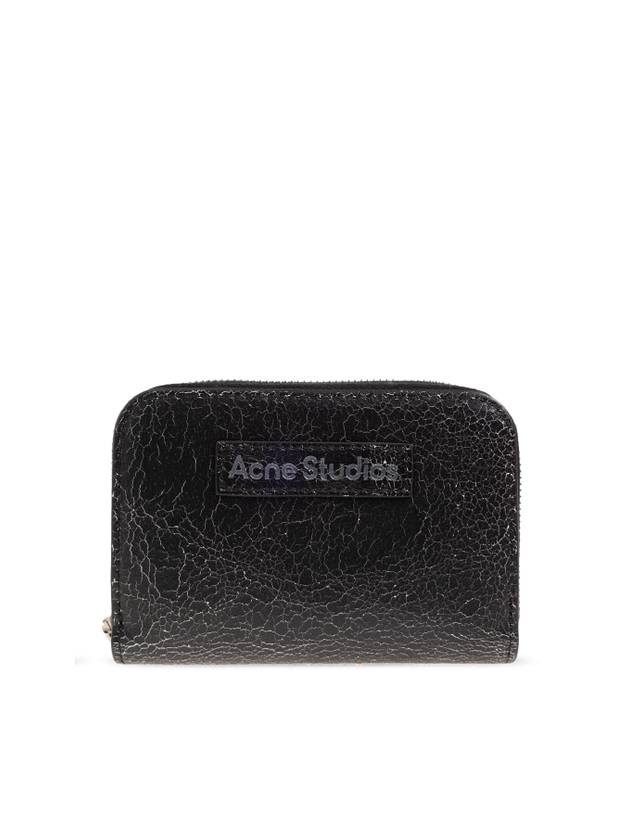 Leather Zip Half Wallet Black - ACNE STUDIOS - BALAAN 1