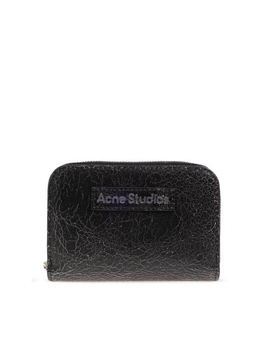 Leather Zip Half Wallet Black - ACNE STUDIOS - BALAAN 1