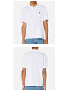 Small Heart Logo Polo Shirt White - AMI - BALAAN 6