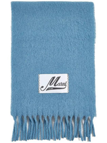 Alpaca Wool Muffler Blue - MARNI - BALAAN 1