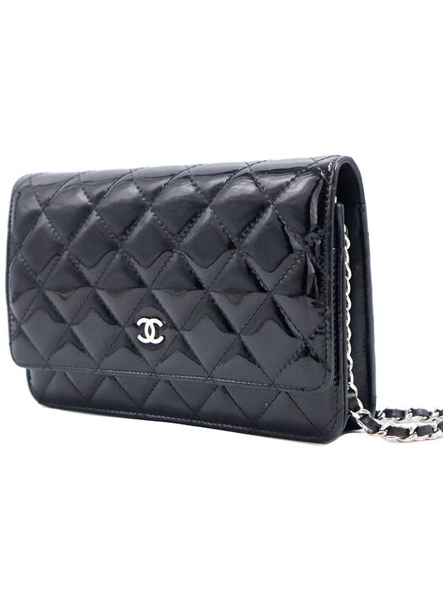 Women s Chanel A33814 Black Patent Classic Silver Chain WOC Cross Bag 20th gt Gangbuk used luxury goods - CHANEL - BALAAN 4