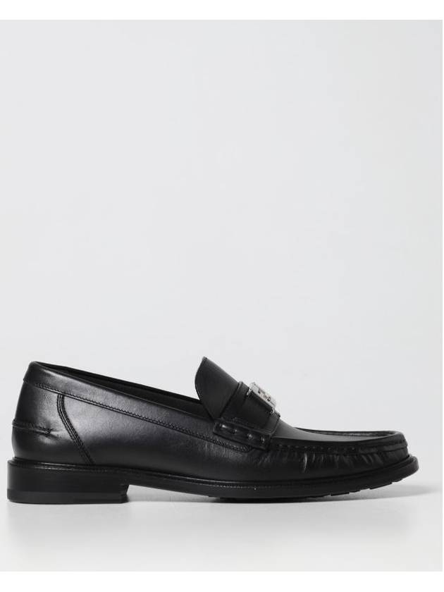 FF Square Leather Loafers Black - FENDI - BALAAN 3