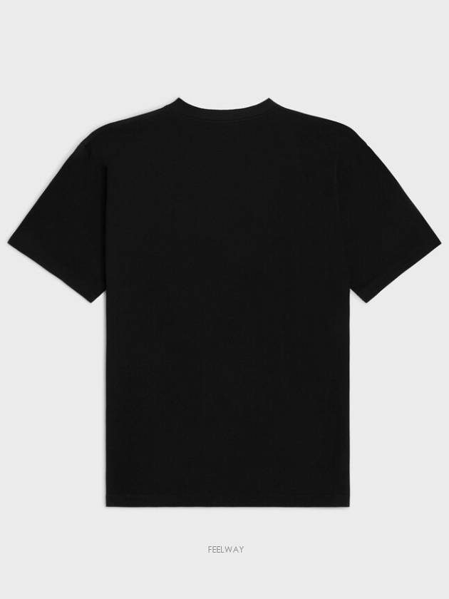 Loose Cotton Jersey Short Sleeve T-Shirt Black - CELINE - BALAAN 5