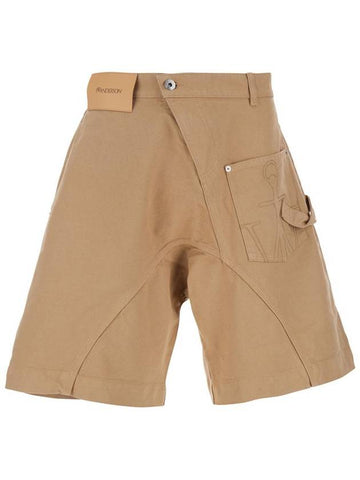 Beige Bermuda Shorts With Patch Pocket With Logo On The Front In Cotton Man - JW ANDERSON - BALAAN 1