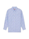 Verdy Logo Print Allover Oversized Cotton Long Sleeve Shirt Light Blue - KENZO - BALAAN 2