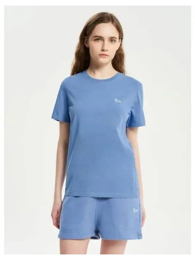 Women s Fox Patch Regular T Shirt Hampton Blue Domestic Product GM0024031291555 - MAISON KITSUNE - BALAAN 1