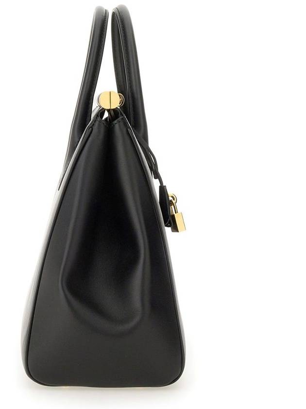 'Marlene' Black Handbag With Padlock Detail And Logo Embossed On The Back In Leather Woman - DOLCE&GABBANA - BALAAN 4