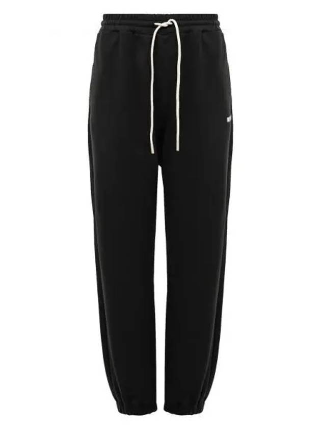 Logo Print Cotton Track Pants Black - MSGM - BALAAN 2