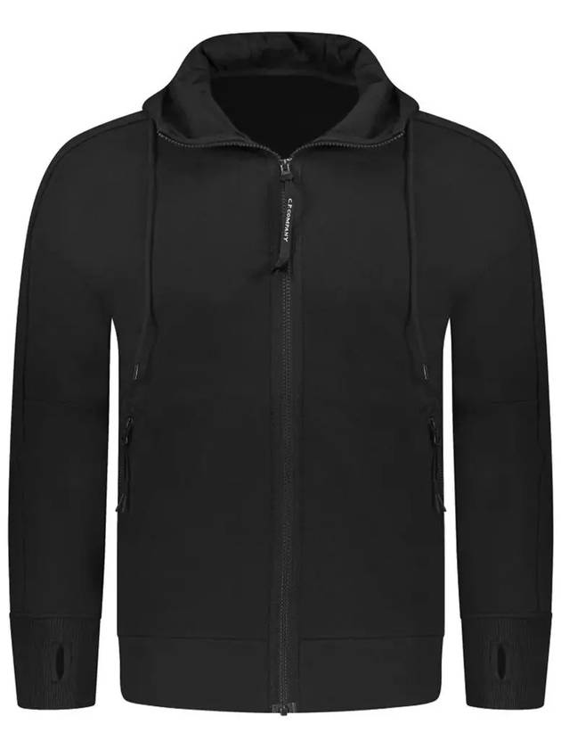 Diagonal Raised Fleece Goggles Hooded Jacket Black - CP COMPANY - BALAAN 2