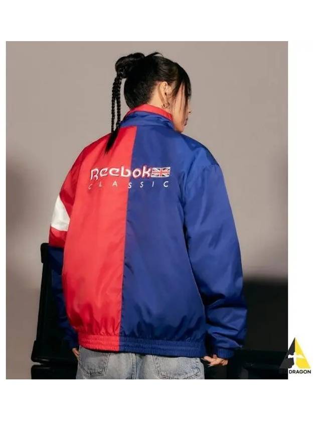 Hyori Lee wearing remastered Union Jack padded jacket red navy - REEBOK - BALAAN 1