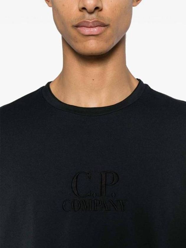 Tacting Piquet Logo Short Sleeve T-Shirt Black - CP COMPANY - BALAAN 5