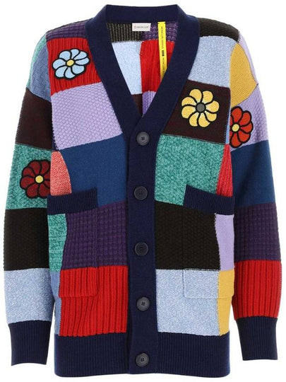 Patchwork V-Neck Cardigan - MONCLER - BALAAN 2