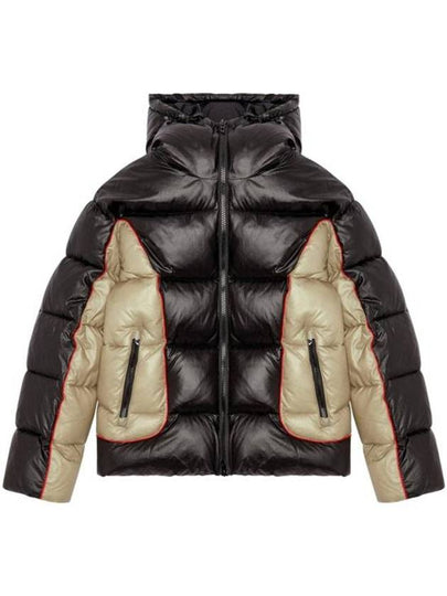 W Ostend Shiny Ripstop Hooded Puffer Padding Black Beige - DIESEL - BALAAN 2