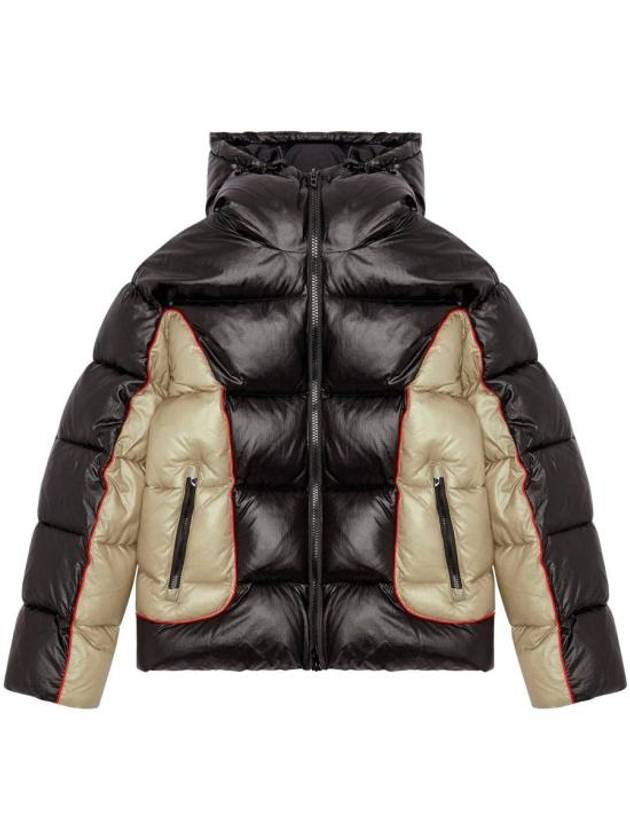 W Ostend Shiny Ripstop Hooded Puffer Padding Black Beige - DIESEL - BALAAN 2