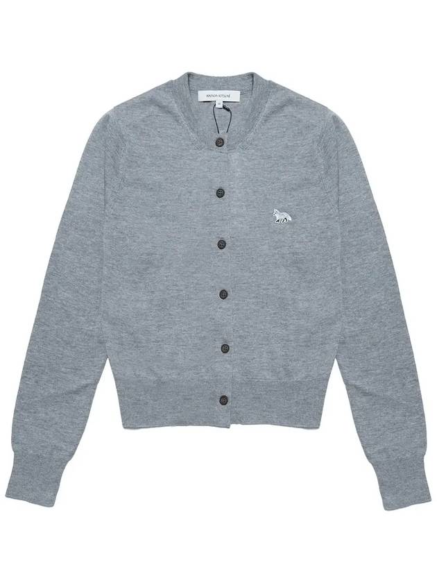 Baby Fox Patch Regular Cardigan Grey Melange - MAISON KITSUNE - BALAAN 2