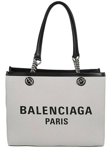 Duty Free Canvas Tote Bag White - BALENCIAGA - BALAAN 1