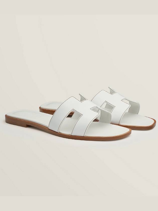 Oran Calfskin Slippers Blanc - HERMES - BALAAN 2