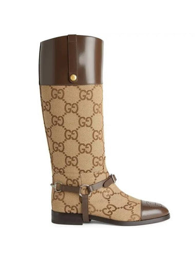 Knee-High Harness  Worker Boots Brown - GUCCI - BALAAN 1