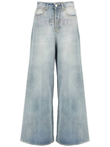 Vetements 'Crystal Logo Big Shape' Jeans - VETEMENTS - BALAAN 1