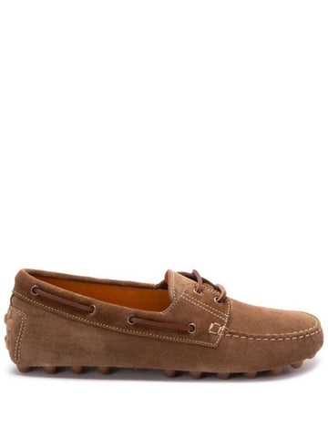 Tod'S Suede Gommino Bubble Lace-Up Boat Loafers Shoes - TOD'S - BALAAN 1