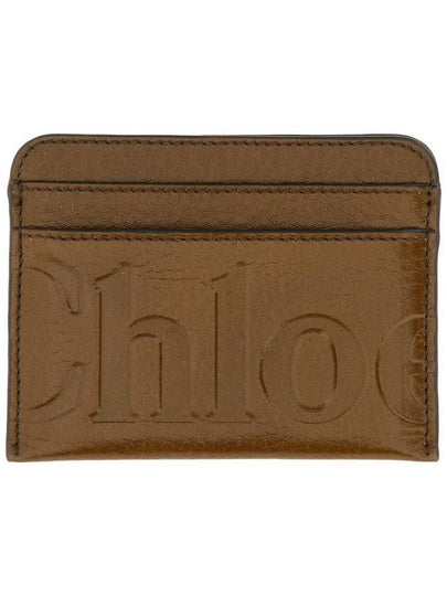 Logo Debossed Leather Card Wallet Brown - CHLOE - BALAAN 2