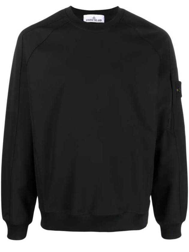 Logo Patch Sweatshirt Black - STONE ISLAND - BALAAN 2