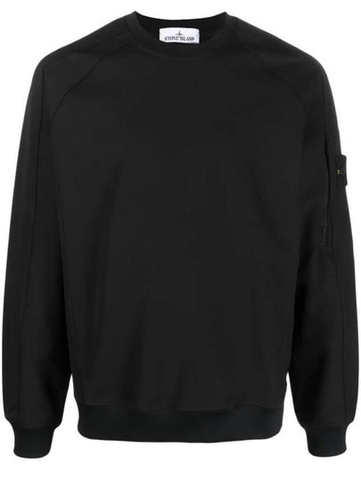 Logo Patch Sweatshirt Black - STONE ISLAND - BALAAN 2