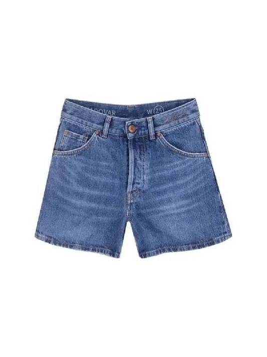 High Waist Denim Shorts Blue - CHLOE - BALAAN 2