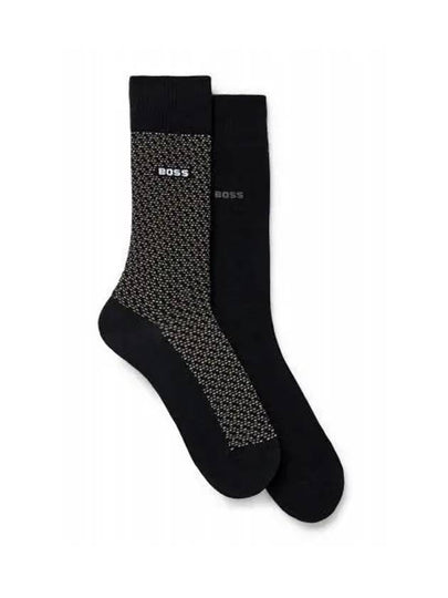 Cotton Medium Socks 2 Piece Set Black - BOSS - BALAAN 2