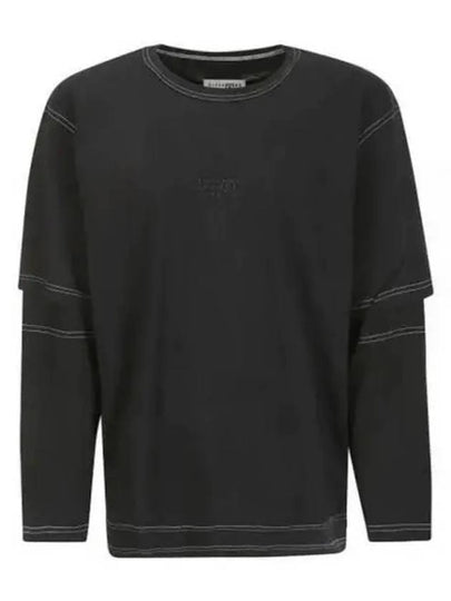 Back Stitch Layered Long Sleeve T-Shirt Black - MAISON MARGIELA - BALAAN 2