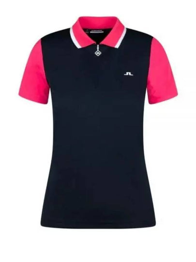 Women's Antonia Short Sleeve Polo Shirt Navy - J.LINDEBERG - BALAAN 2