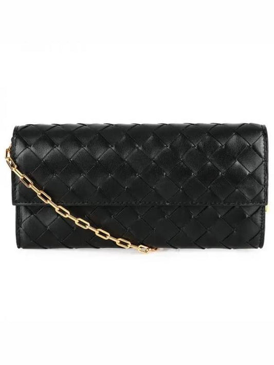 Intrecciato Chain Long Wallet Black - BOTTEGA VENETA - BALAAN 2